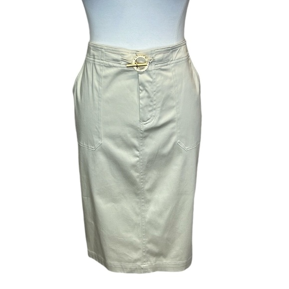 Lauren Ralph Lauren Dresses & Skirts - Ralph Lauren Khaki Gold Toggle Skirt Cream